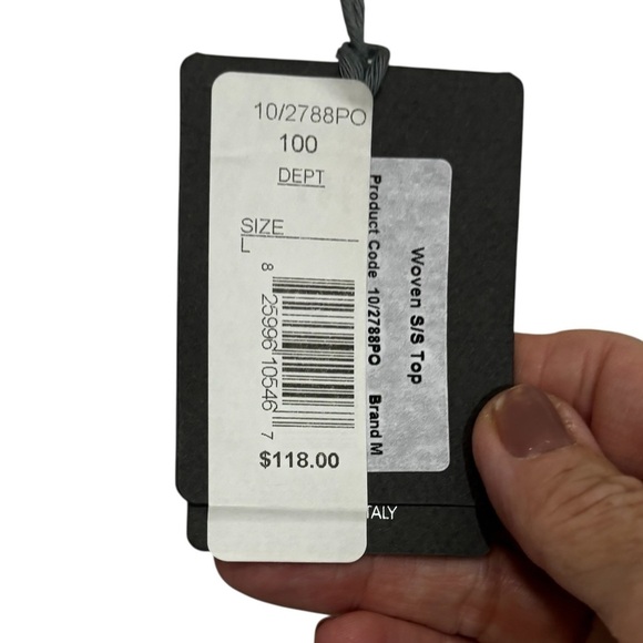 MADE IN ITALY - NEW WITH TAGS SIZE LARGE - 30% SILK WHITE TOP - OPEN SIDES - B19 - Picture 7 of 9